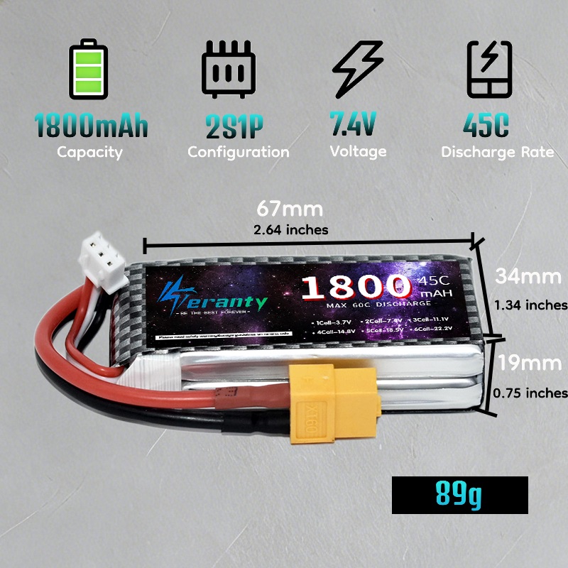 Batteria Lipo TERANTY 2S 3S 4S - Drone Rc Leading recensione e prezzo